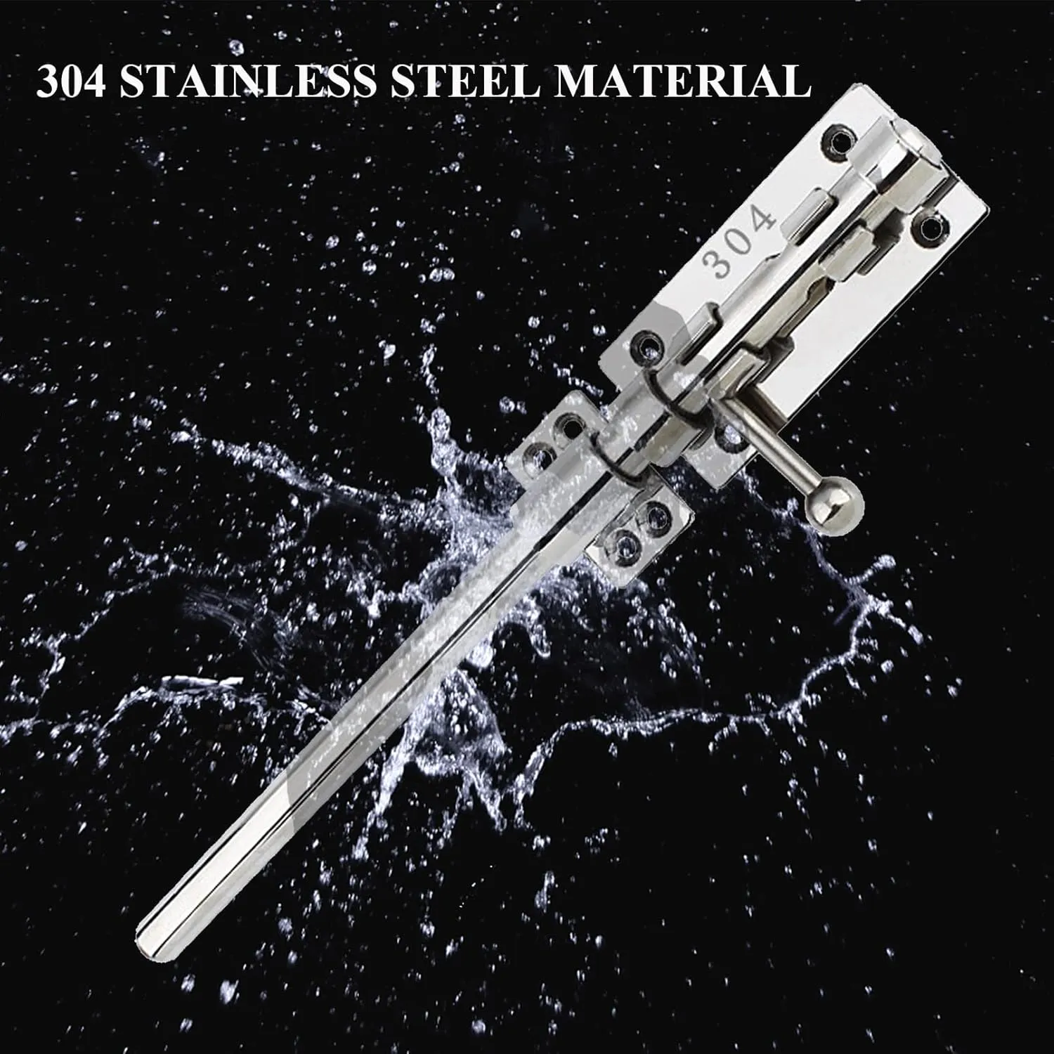 12in Slide Bolt Gate Latch 304 Stainless Steel Barrel Bolt Latch Heavy Duty Door Security Lock Thickened Door Latches Hardware with Mounting Screws for Barn Fence Shed Basement