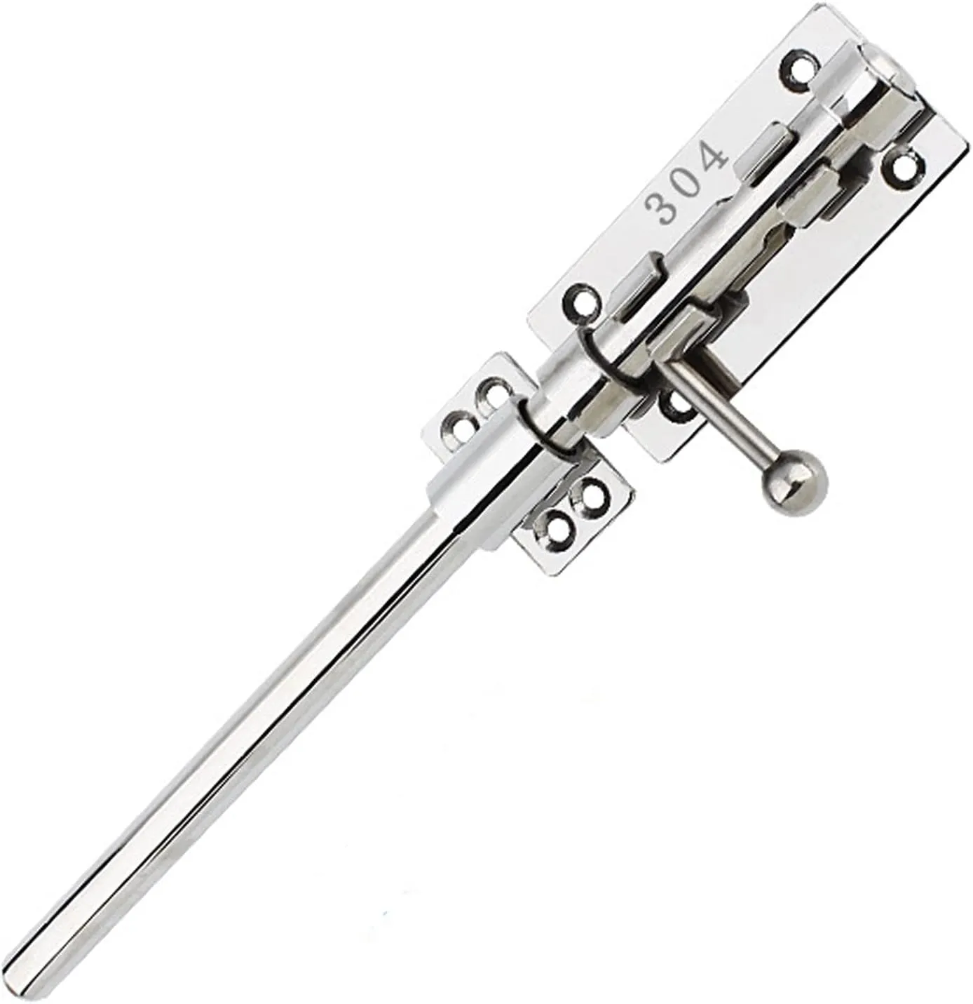 12in Slide Bolt Gate Latch 304 Stainless Steel Barrel Bolt Latch Heavy Duty Door Security Lock Thickened Door Latches Hardware with Mounting Screws for Barn Fence Shed Basement