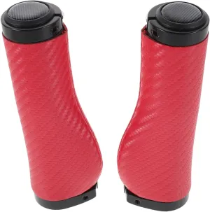1Pair Ergonomic PU Leather Bike Handlebar Grips Slip Shock Absorbing Covers for Mountain Biking Comfortable Cycling Accessories for Casual and Professional Use