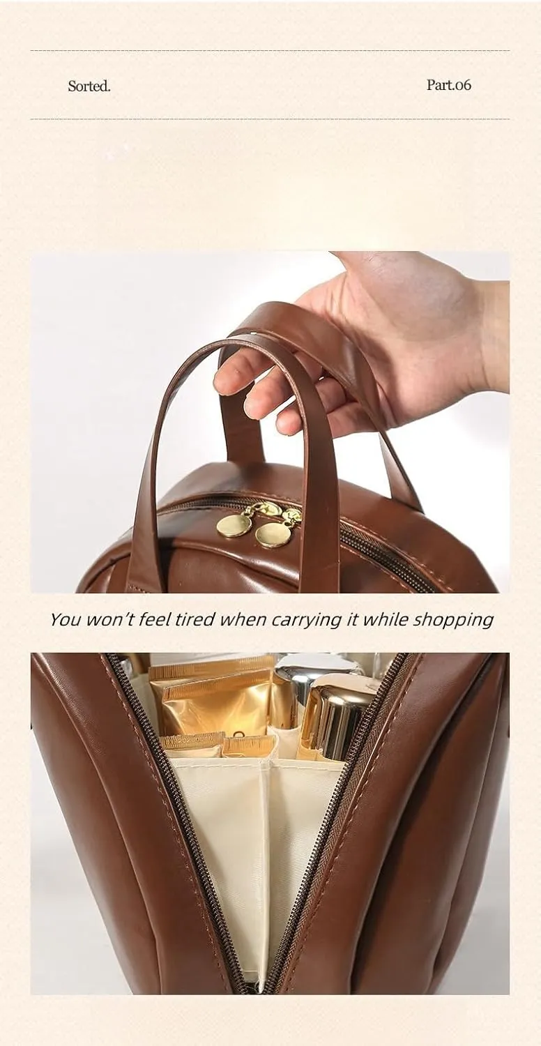 2025 New Makeup Bag Multi Layered Shell Shaped Cosmetic Bag Large Capacity Cosmetic Bags Make up Tavel Bag Organizer (white)