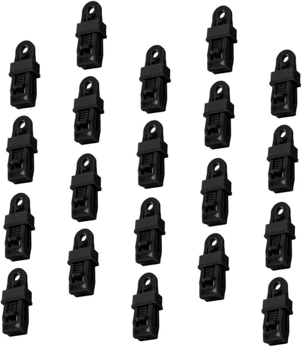 20pcs Tarp Clips for Tent Camping Accessories Sturdy Tabernacle Clamps Tent Snaps Easy to Carry for Outdoor Use
