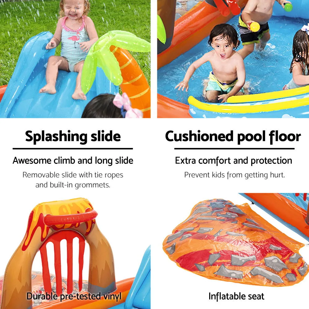 2.7m x 2.6m Kids Lava Lagoon Inflatable Pool Play Centre - 208L Capacity