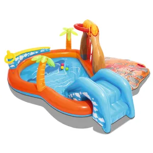 2.7m x 2.6m Kids Lava Lagoon Inflatable Pool Play Centre - 208L Capacity