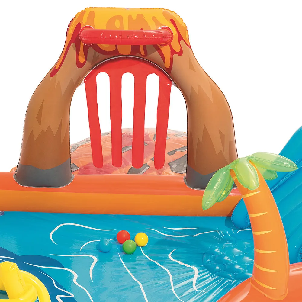 2.7m x 2.6m Kids Lava Lagoon Inflatable Pool Play Centre - 208L Capacity