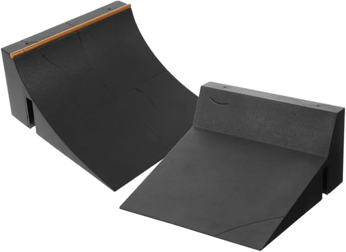 2pcs Finger Skateboard Ramp Skate Park Props for Finger Skating Training Complete Layout Slide Sturdy Reusable for Enhanced Skill Development