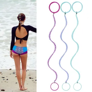 3 Packs 16" Ponytail Holder Hair Ties, Elastic Hair Wrap Braided Long Spirals No Tangle for Beach Sports Motorcycle Swimming Diving Surfing Colorful B