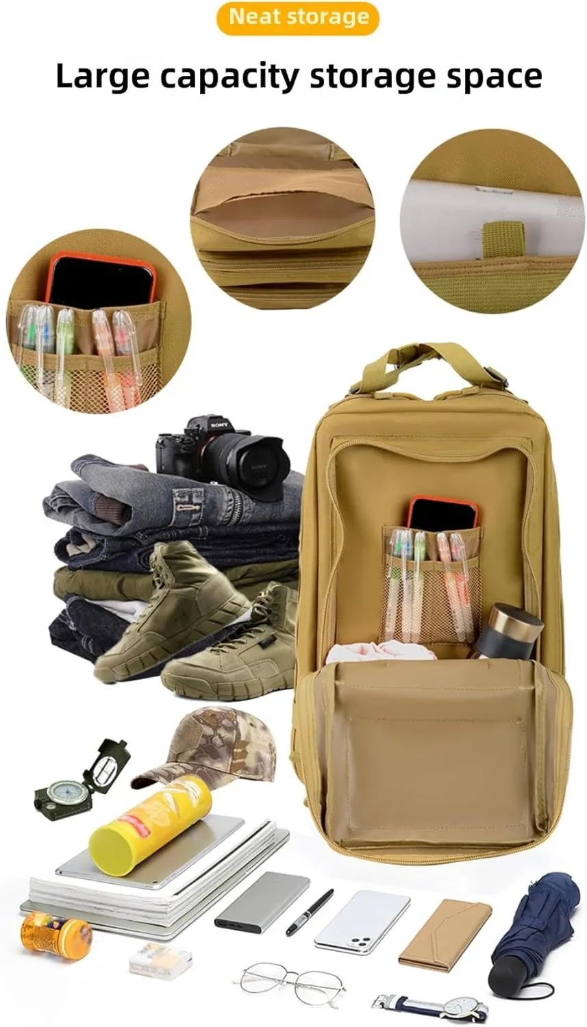35L Waterproof Hiking Tactical Backpack Lightweight & Ergonomic Design for Camping, Trekking, Outdoor Adventures (Russian Camo)