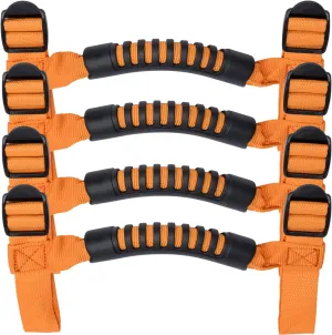 4 x Roll Bar Grab Handles Grip Handle for Jeep Wrangler YJ TJ JK JKU JL JLU Sports Sahara Freedom Rubicon X & Unlimited 1955-2024 2025 (Orange)