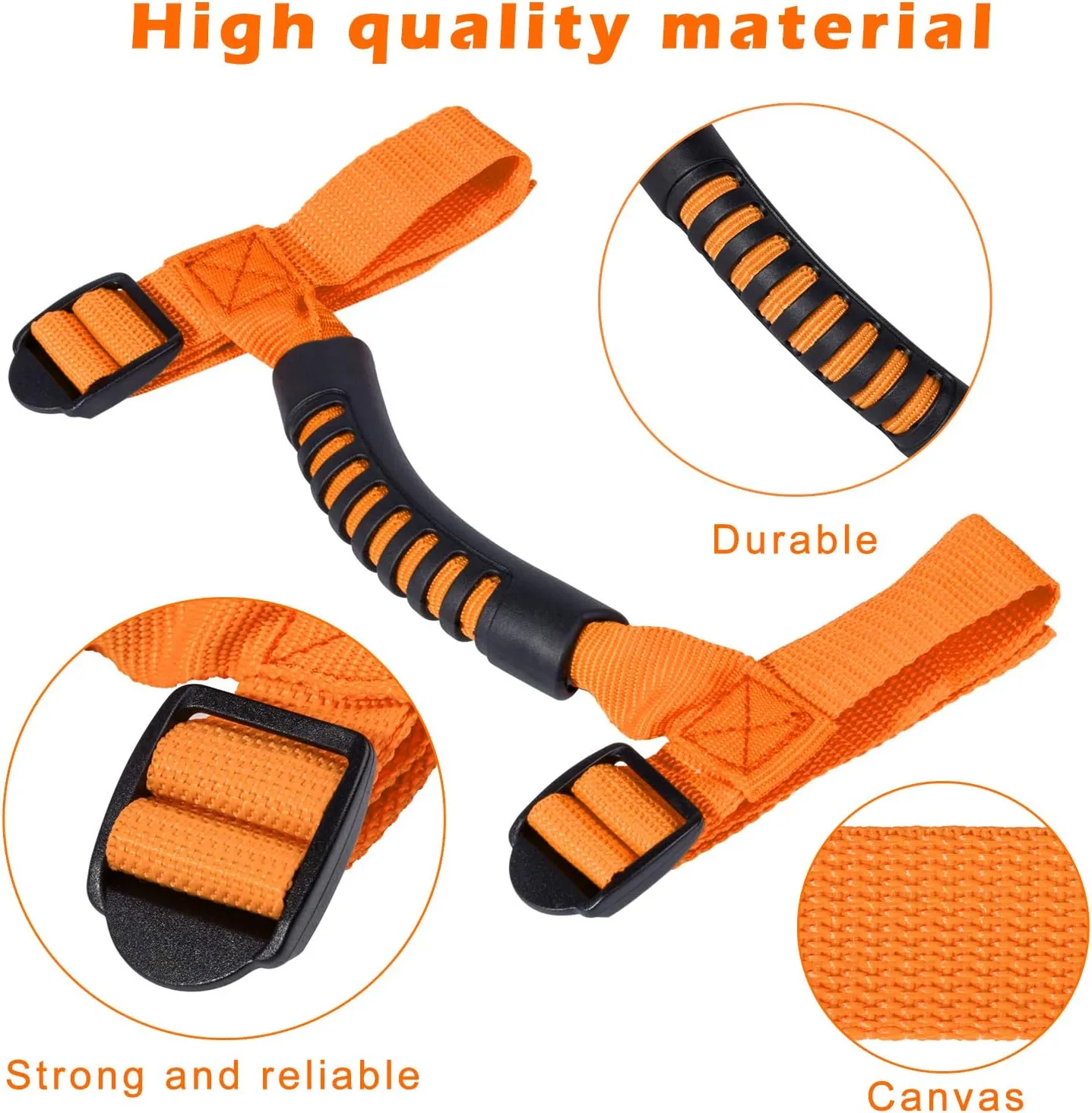 4 x Roll Bar Grab Handles Grip Handle for Jeep Wrangler YJ TJ JK JKU JL JLU Sports Sahara Freedom Rubicon X & Unlimited 1955-2024 2025 (Orange)