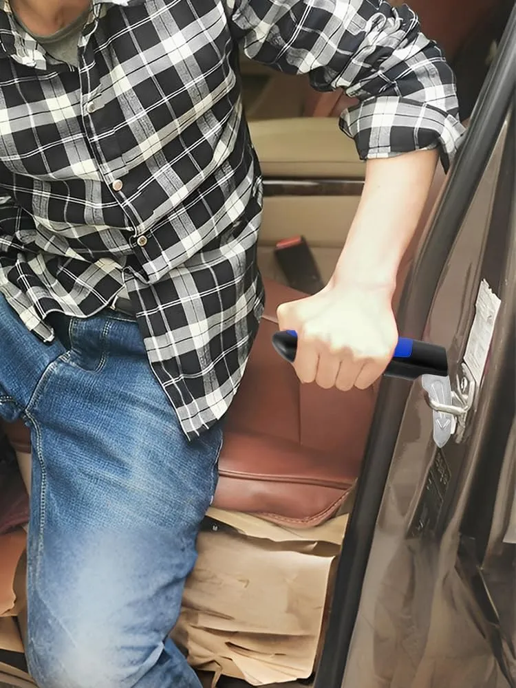 4Pack Car Support Handle Assist, 3 in 1 Emergency Tool, Auto Cane Car Grab Handle, Portable Car Assist Handle for for Elderly Handicap Getting in and Out of Car (Blue)