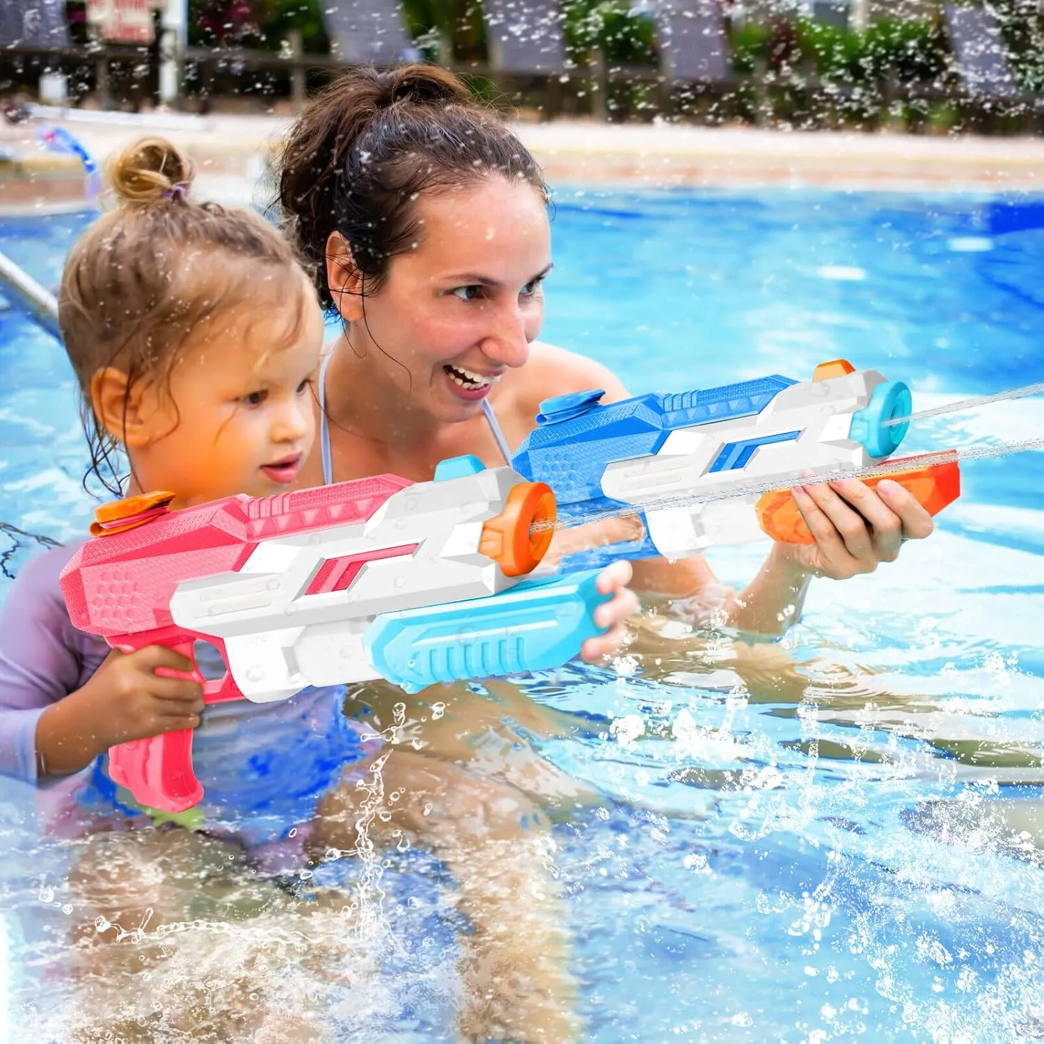 600cc Water Gun for Kids Adults：6 Pack Squirt Blasters Super Water Gun Soaker with Long Range High Capacity for Boys Girls Summer Swimming Pool Beach Outdoor Water Fighting Play Toys Party Favors