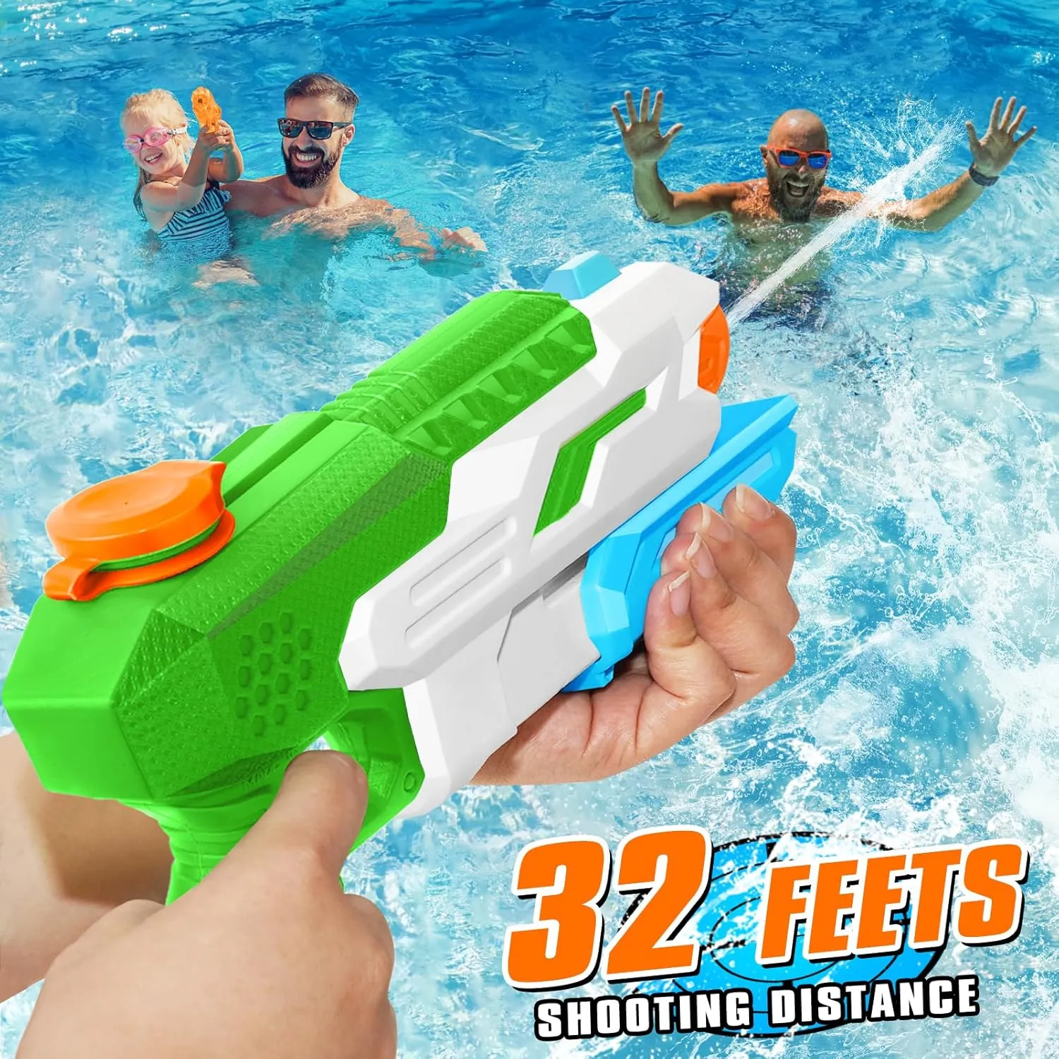 600cc Water Gun for Kids Adults：6 Pack Squirt Blasters Super Water Gun Soaker with Long Range High Capacity for Boys Girls Summer Swimming Pool Beach Outdoor Water Fighting Play Toys Party Favors