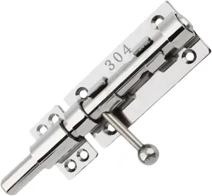 6in Slide Bolt Gate Latch 304 Stainless Steel Barrel Bolt Latch Heavy Duty Door Security Lock Thickened Door Latches Hardware with Mounting Screws for Barn Fence Shed Basement