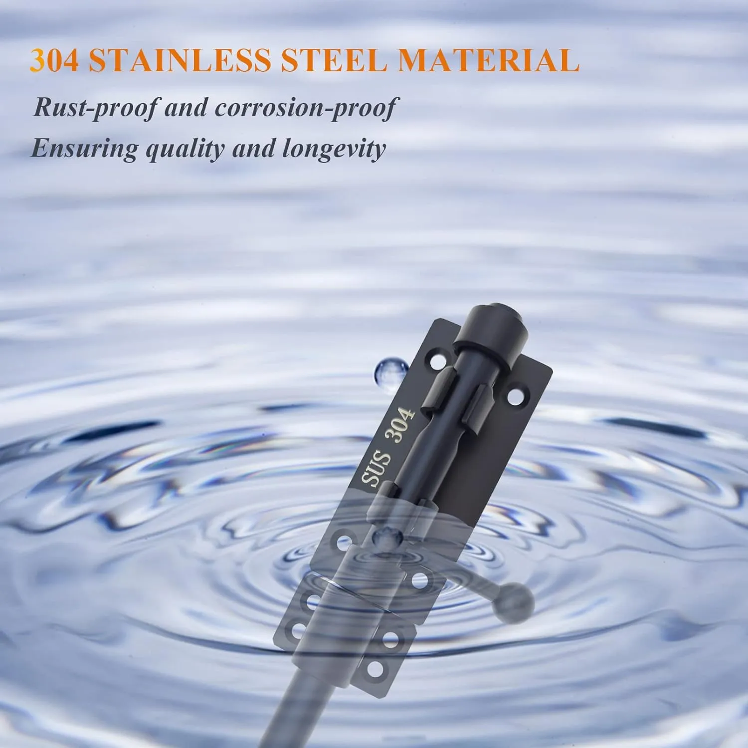 8in Slide Bolt Gate Latch 304 Stainless Steel Barrel Bolt Latch Heavy Duty Door Security Lock Thickened Door Latches Hardware with Mounting Screws for Barn Fence Shed Basement