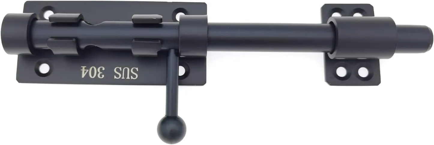 8in Slide Bolt Gate Latch 304 Stainless Steel Barrel Bolt Latch Heavy Duty Door Security Lock Thickened Door Latches Hardware with Mounting Screws for Barn Fence Shed Basement