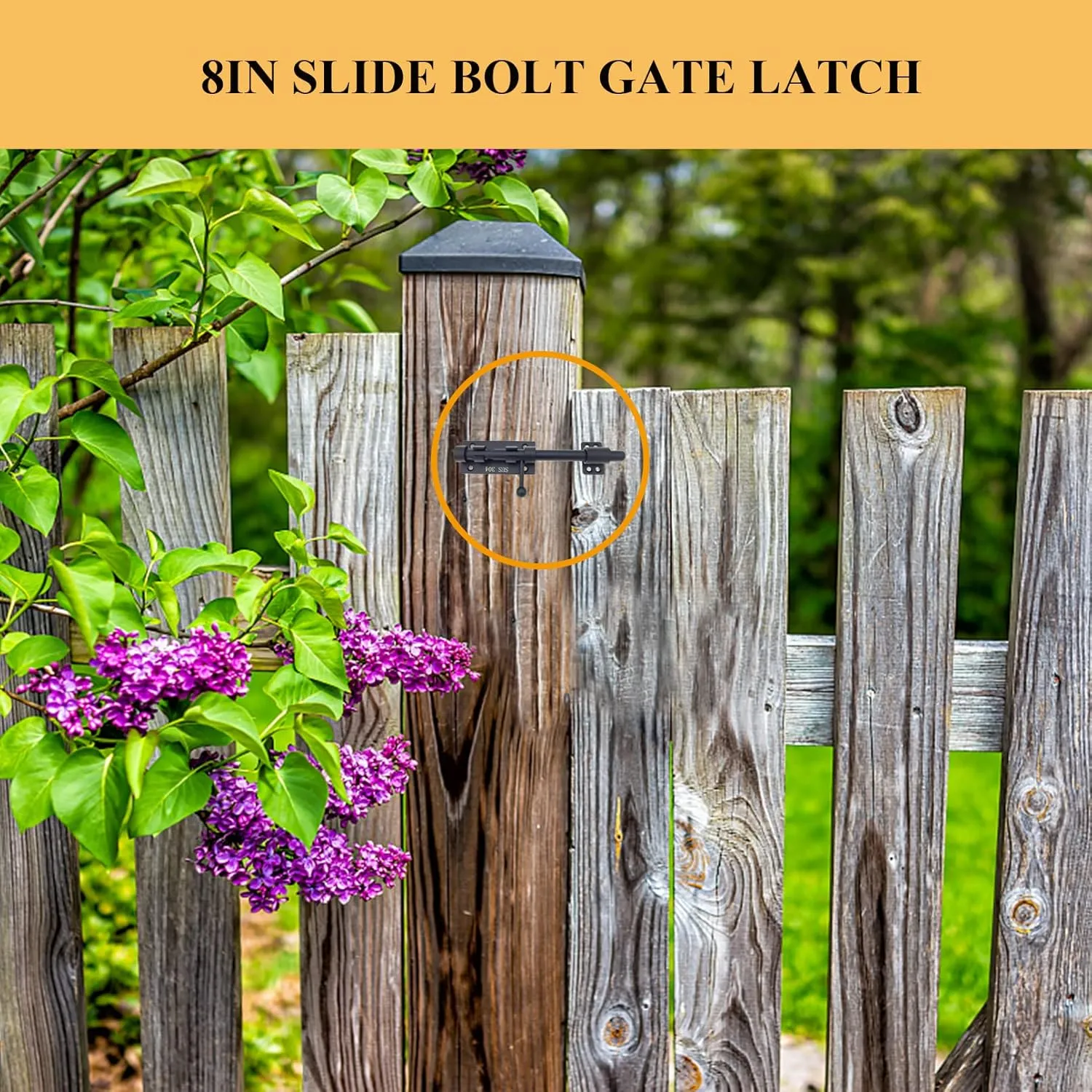 8in Slide Bolt Gate Latch 304 Stainless Steel Barrel Bolt Latch Heavy Duty Door Security Lock Thickened Door Latches Hardware with Mounting Screws for Barn Fence Shed Basement