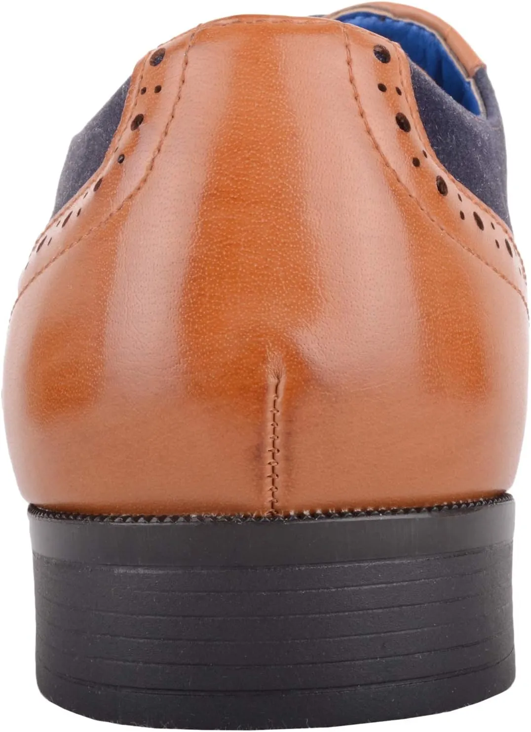 ABSOLUTE FOOTWEAR Mens Slip On Lace Up Formal Smart Work Suit Shoes Brogues with Contrasting Detail