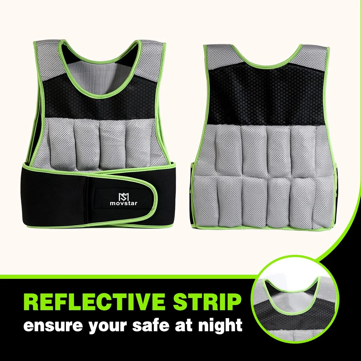 Adjustable Weighted Vest Women Men with Reflective Design 2 4 6 8 10 12 14 15 16 18 20 Lbs Workout Vest for Strength Training, Walking, Jogging, Weightlifting, Running Men Women Kids 2-20 Lbs