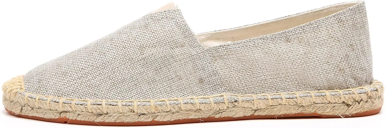 Altxic Men's Closed Toe Comfortable Canvas Slip on Flat Espadrilles