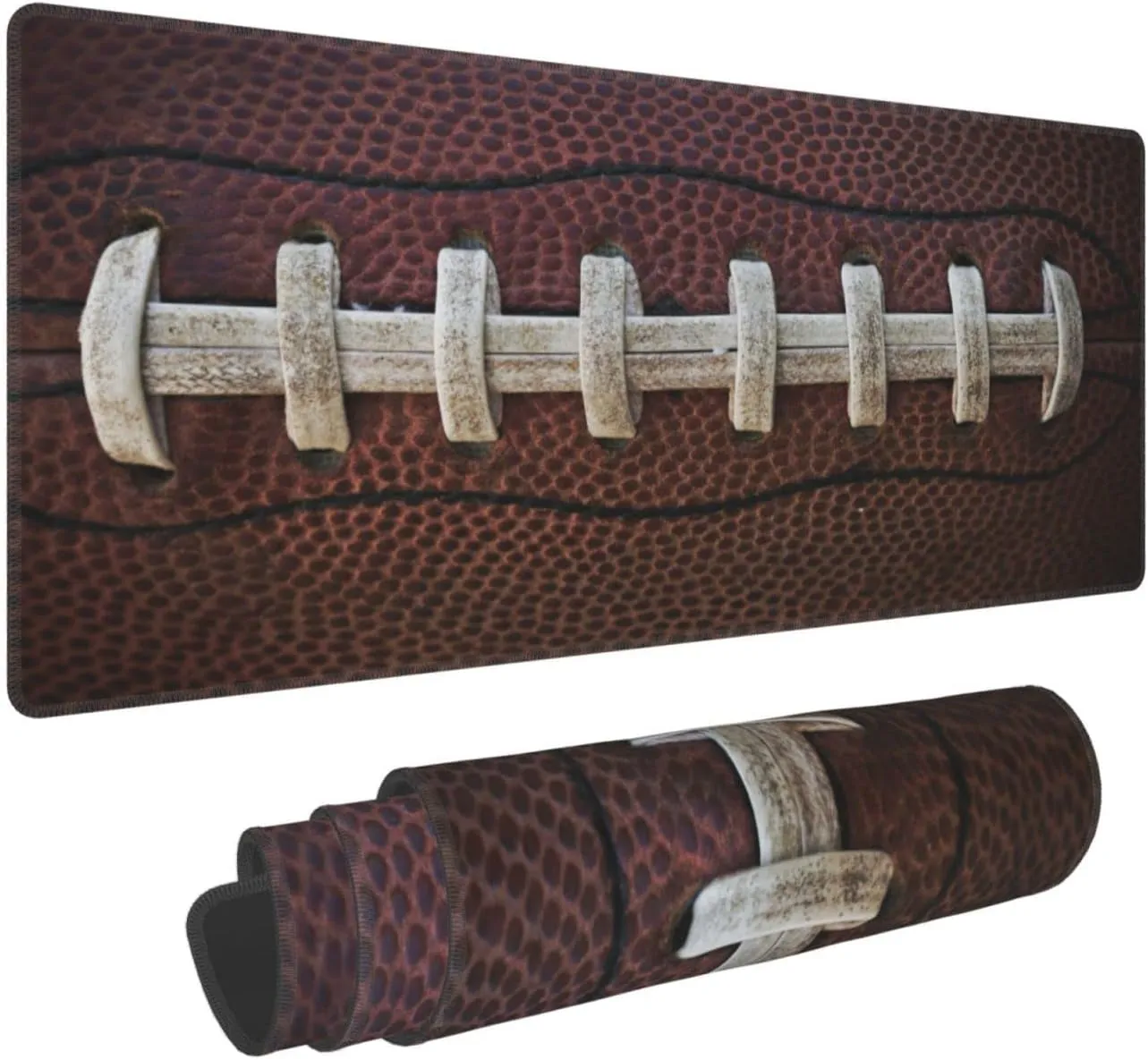 American Football Laces Sport Themed Fun Traditional Gaming Keyboard Mouse Pad Mousepad Accessories Huge Extended XL Stitched Edge Rubber Sole for Home Office(31.5"X 11.8")