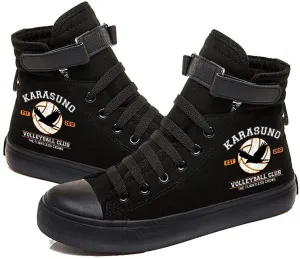 Anime Hinata Shoyo Shoes Kageyama Karasuno High School Volleyball Canvas Sneakers High Top Lace ups Shoes