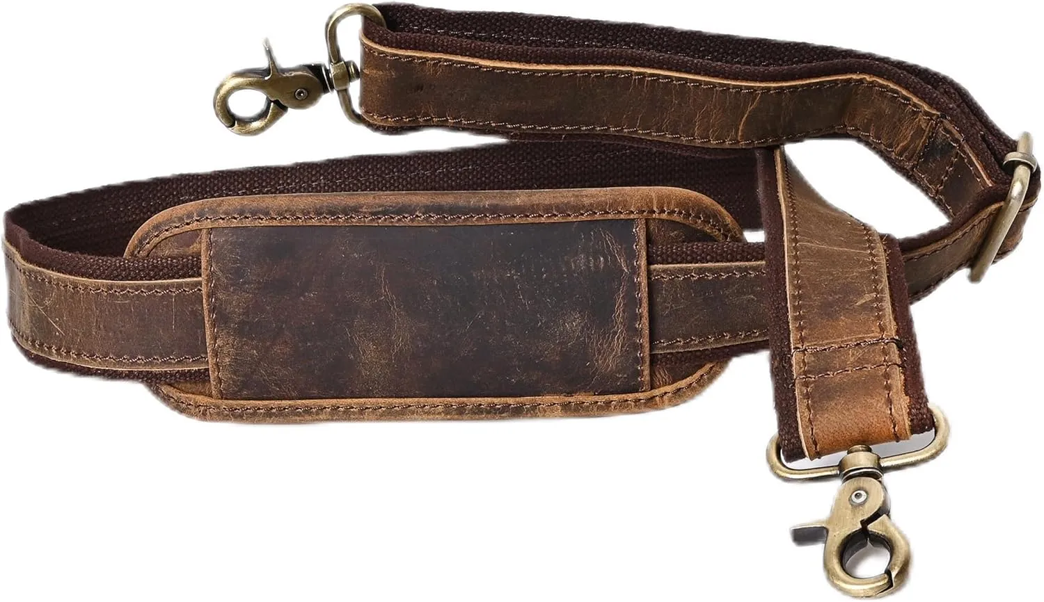 Autentico Premium Tan Leather Travel Bag Strap Adjustable Replacement Shoulder Strap Extra Wide Padded Design for Weekenders, Carry-Ons, Duffels Genuine Leather Comfort