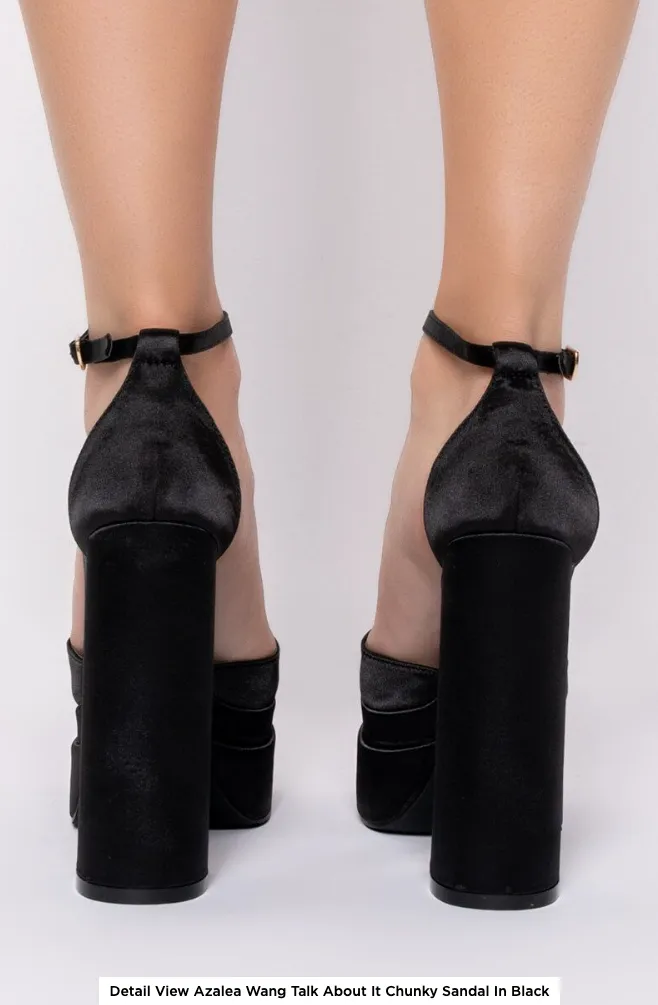 AZALEA WANG TALK ABOUT IT CHUNKY SANDAL IN BLACK