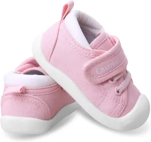 Baby Walking Shoes Toddler Girl Boy Soft Sole Breathable Cotton Canvas Shoes Infant Lightweight Non-Slip Safer Slip-on First Walkers Shoes Casual Tennis Wide Sneakers Rubber Soles Running Outdoor