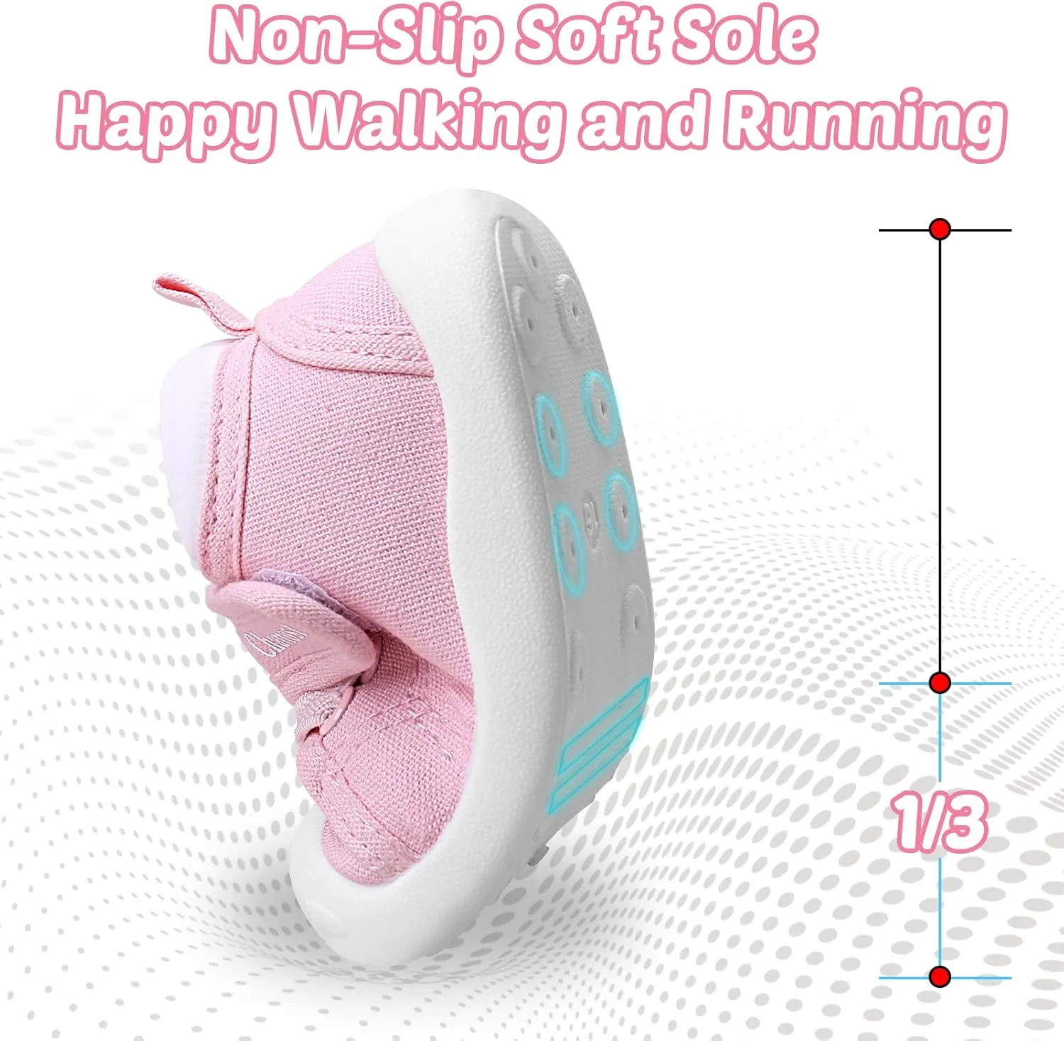Baby Walking Shoes Toddler Girl Boy Soft Sole Breathable Cotton Canvas Shoes Infant Lightweight Non-Slip Safer Slip-on First Walkers Shoes Casual Tennis Wide Sneakers Rubber Soles Running Outdoor