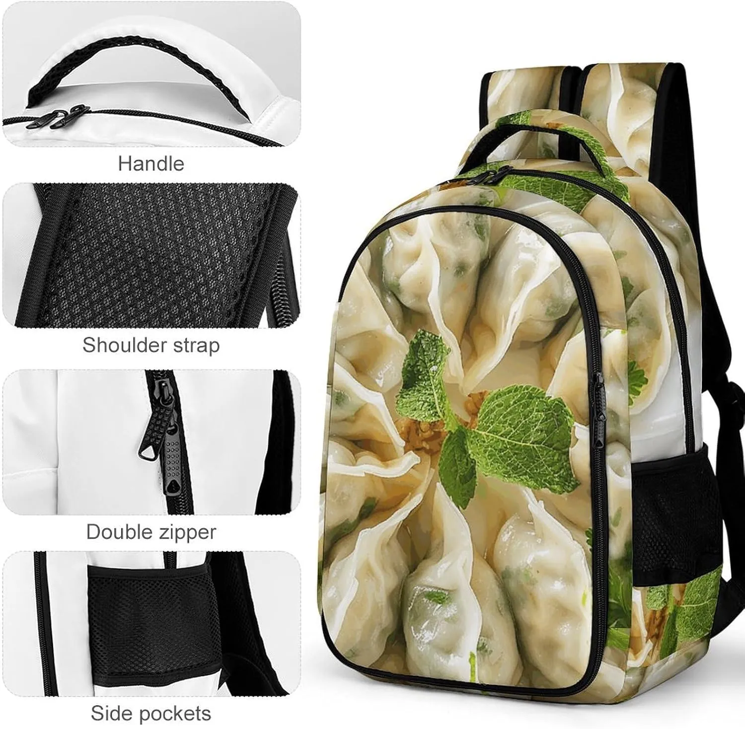 Backpack for Men Women Laptop Backpack A Plate of Dumplings Casual Daypack Laptop Bag for Travel