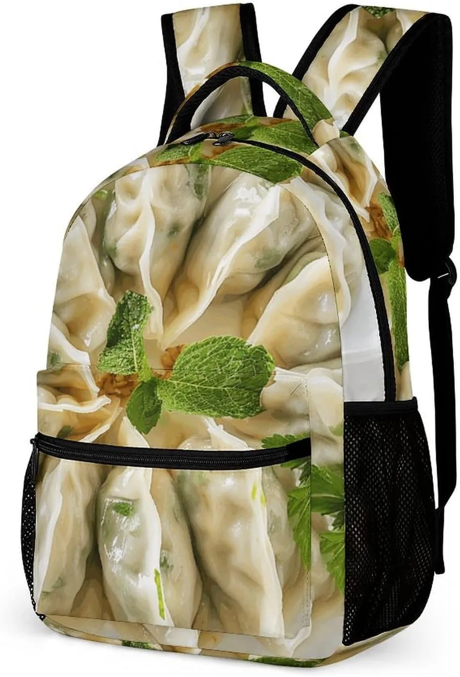 Backpack for Men Women Laptop Backpack A Plate of Dumplings Casual Daypack Laptop Bag for Travel
