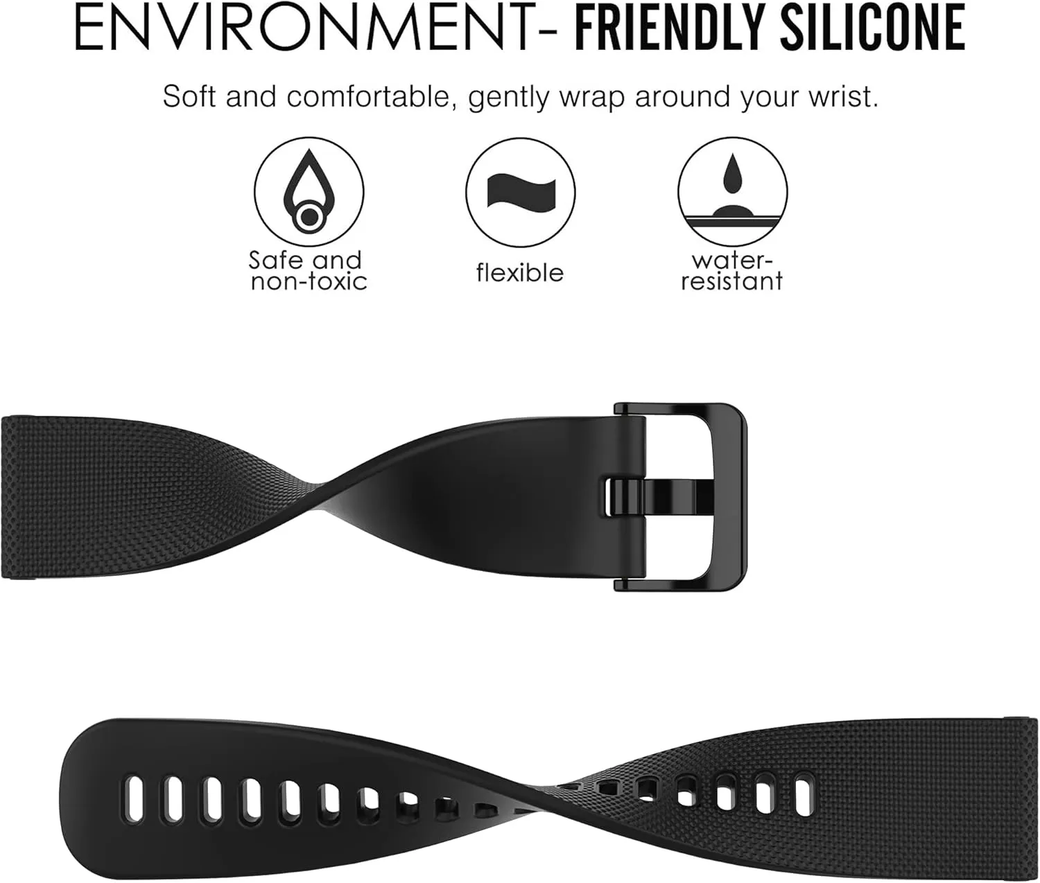 Band for Garmin Vivomove Sport, Soft Silicone Replacement Watch Band for Garmin Vivomove Trend/3/Luxe/Style/HR Sport Style (20mm Width)