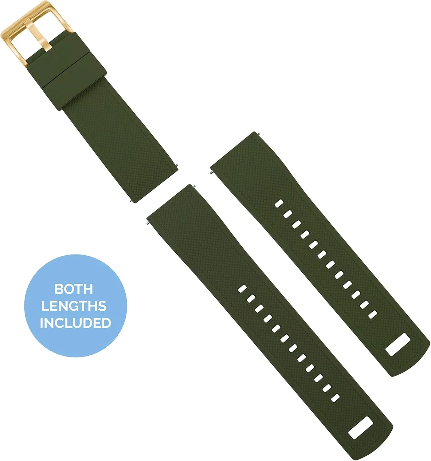 BARTON Elite Silicone Watch Bands - Gold Buckle Quick Release - Choose Color - 18mm, 19mm, 20mm, 21mm, 22mm, 23mm & 24mm Watch Straps