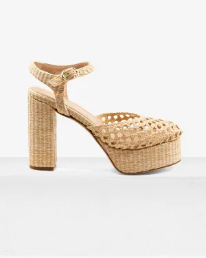 Beatriz Natural Raffia Platform