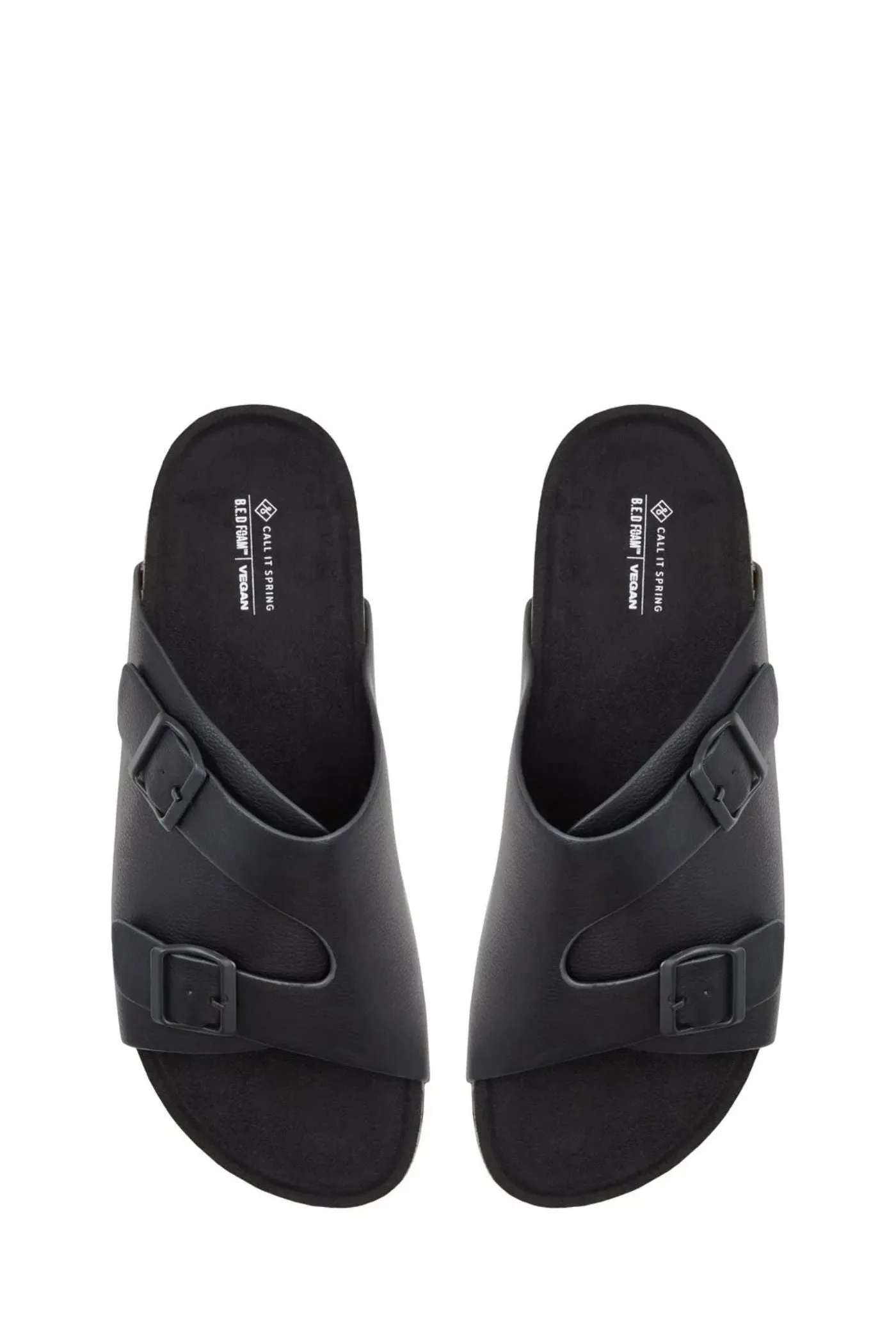Belagio Double Strap Buckled Sandal - Black