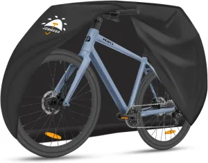 Bike Cover | 800D Heavy Duty Oxford | Double Needle Stitching | PU Waterproof | Back Seam Tape | Outdoor Windproof | Adjustable Webbing Buckle | Bottom Elastic Band | (Black, S - 1 Bike)