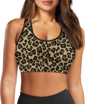 Black Sport Bra Top Back Pocket Racerback Running Bra for Workout Gym Activewear Yoga Sport Bras for Women,Black