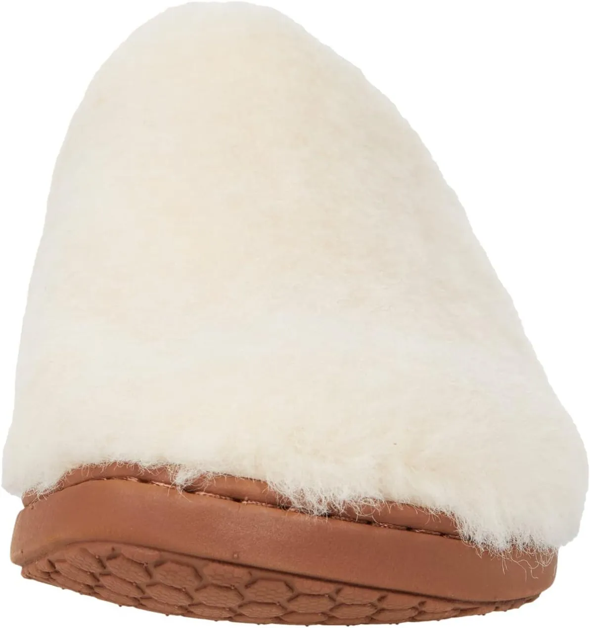 BORN Women's Beige Shearling Lined Wooden Clog Slippers