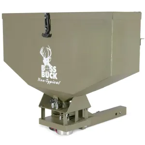 Boss Buck 80 LB Capacity Spreader | Spacious Versatile Durable Adjustable Flow Rate ATV Feeder | Feed, Salt, Fertilizer & Seed Spreader with 4-Prong Tail Light Adapter & Receiver Hitch