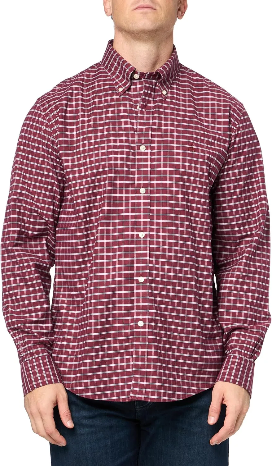 Brooks Brothers Men's Non-Iron Stretch Oxford Long Sleeve Sport Shirt Check