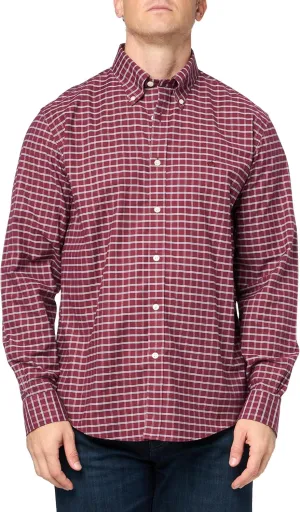 Brooks Brothers Men's Non-Iron Stretch Oxford Long Sleeve Sport Shirt Check