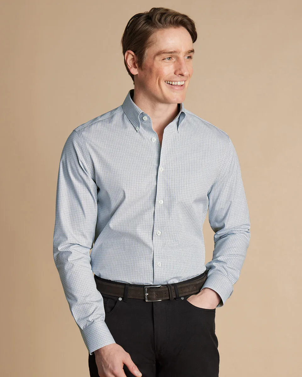 Button Down Non-Iron Oxford Check Classic Fit Black
