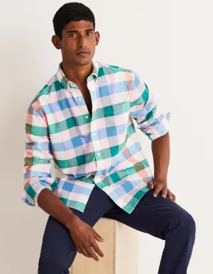 Button Down Oxford Shirt-Bonbon Periwinkle Check