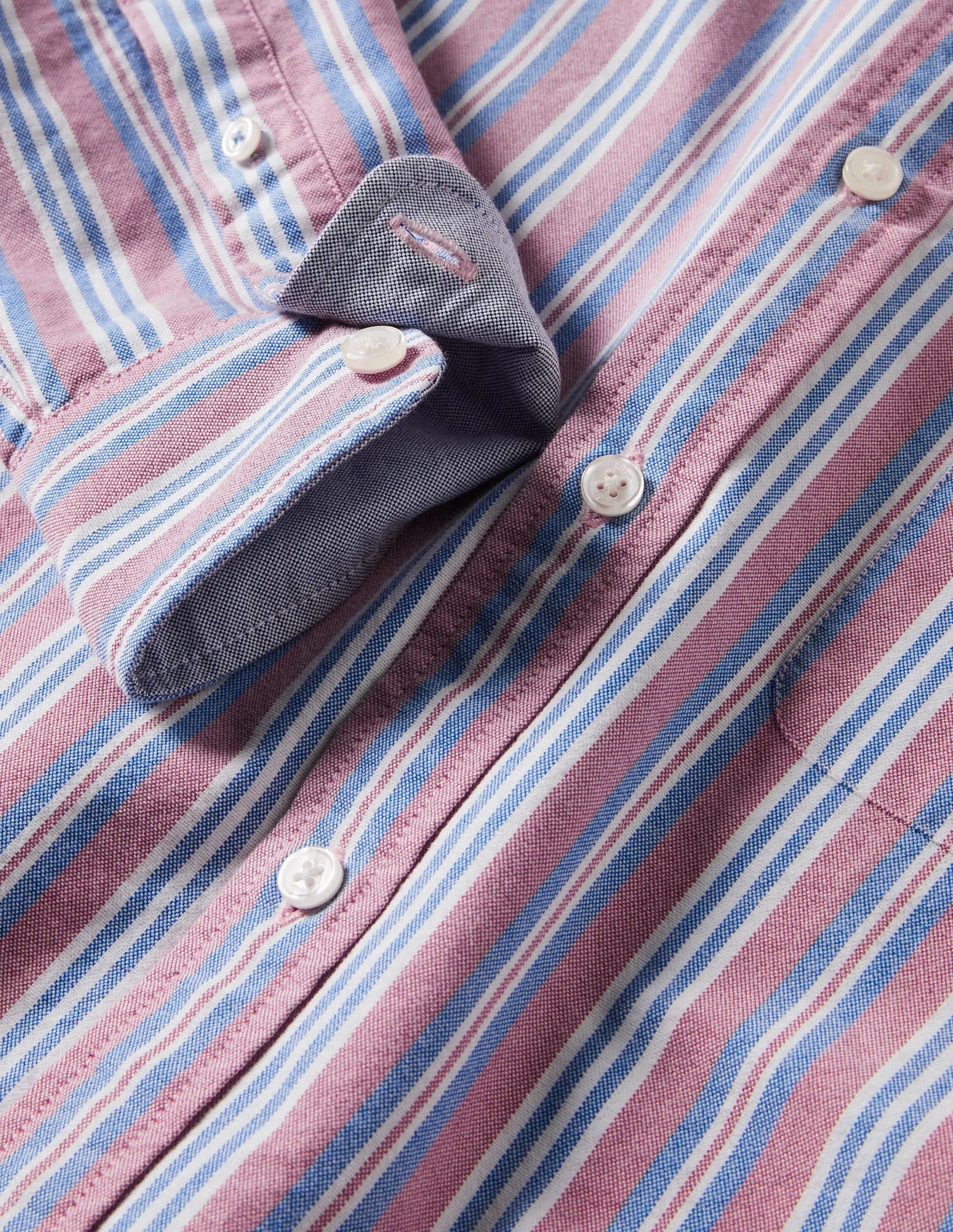 Button Down Oxford Shirt-Dusky Red/ Lapis Blue