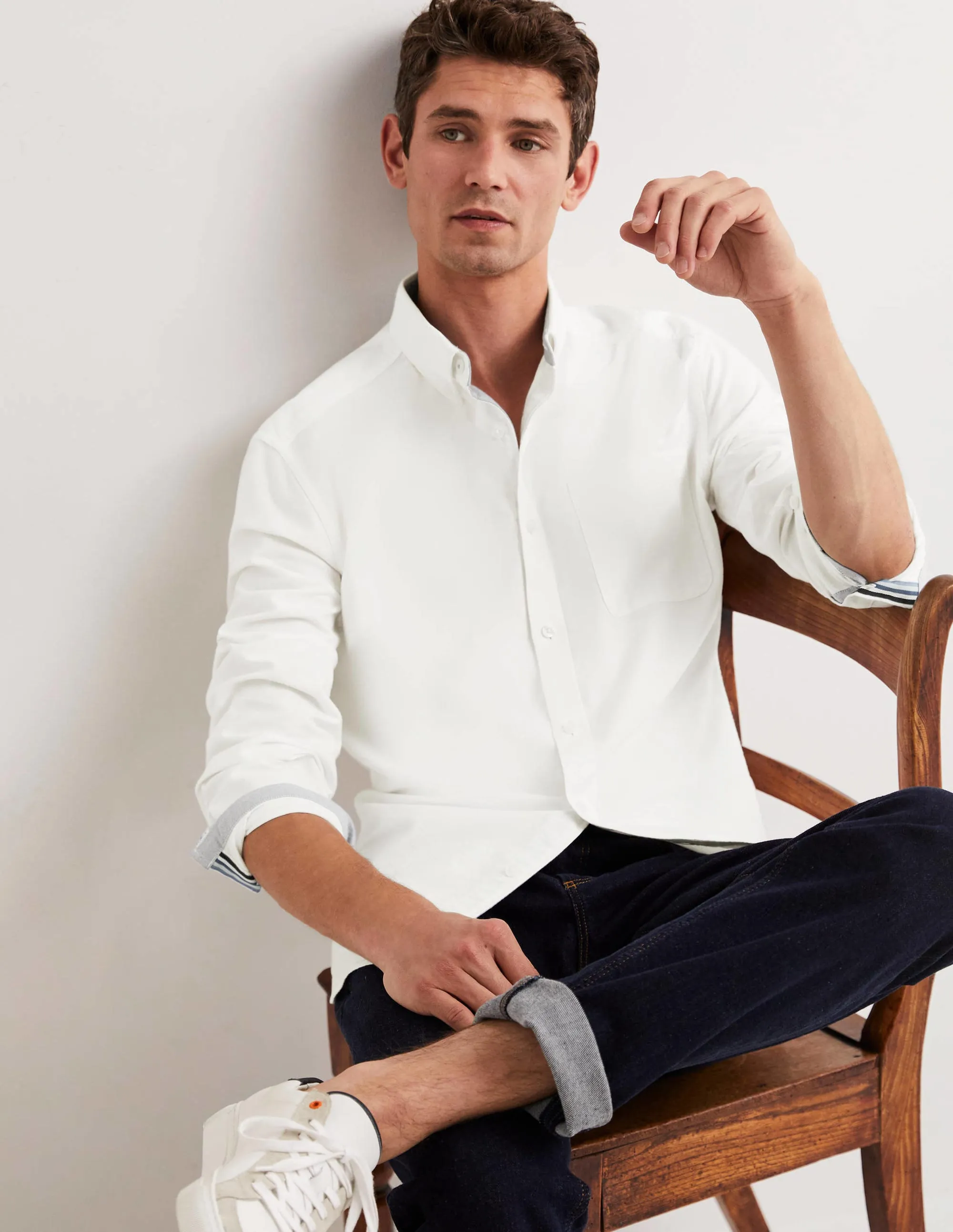 Button Down Oxford Shirt-Oxford White