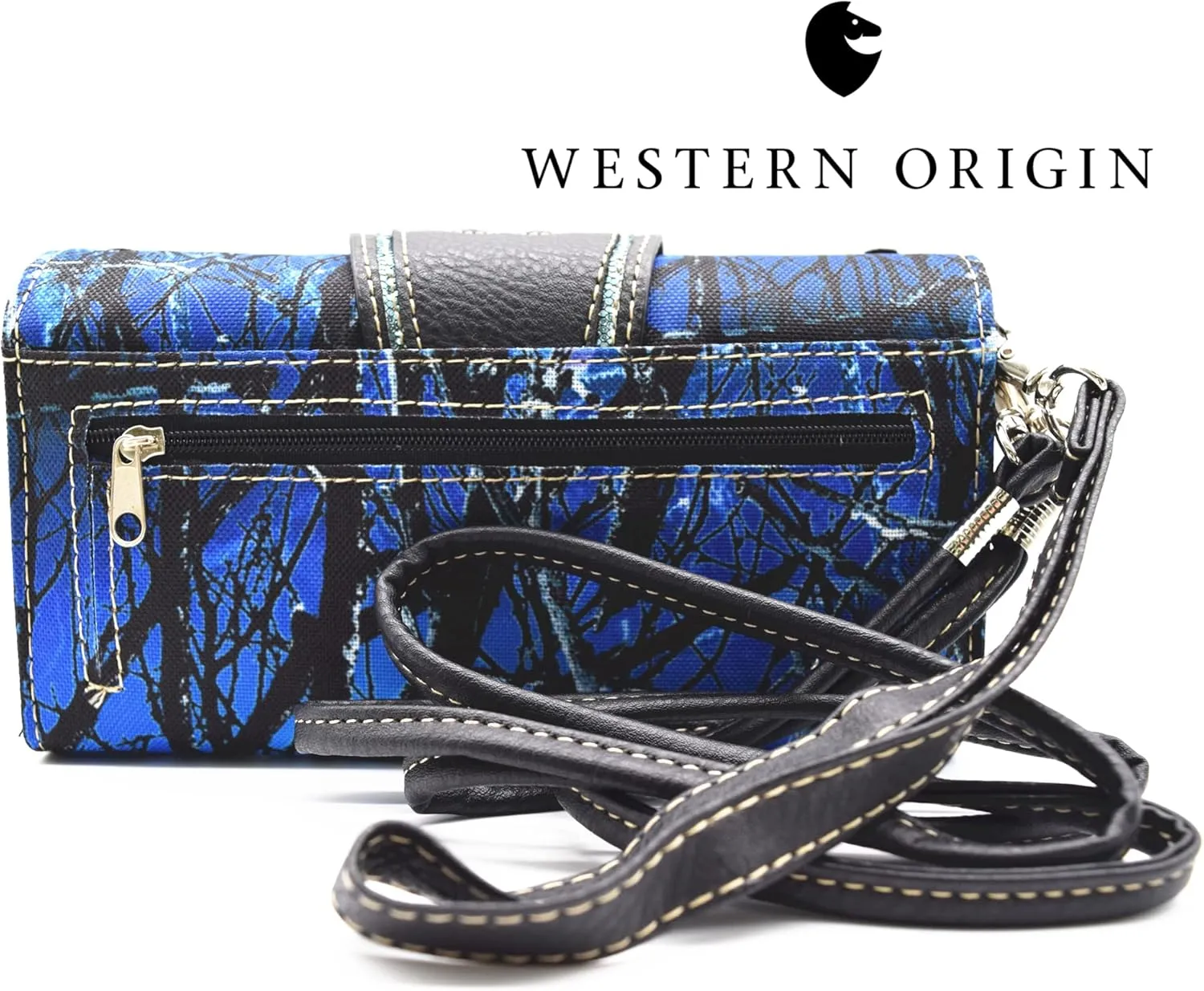 Camouflage Buckle Western Style Country Purse Single Shoulder Bags Clutch Women Blocking Wristlet Wallet
