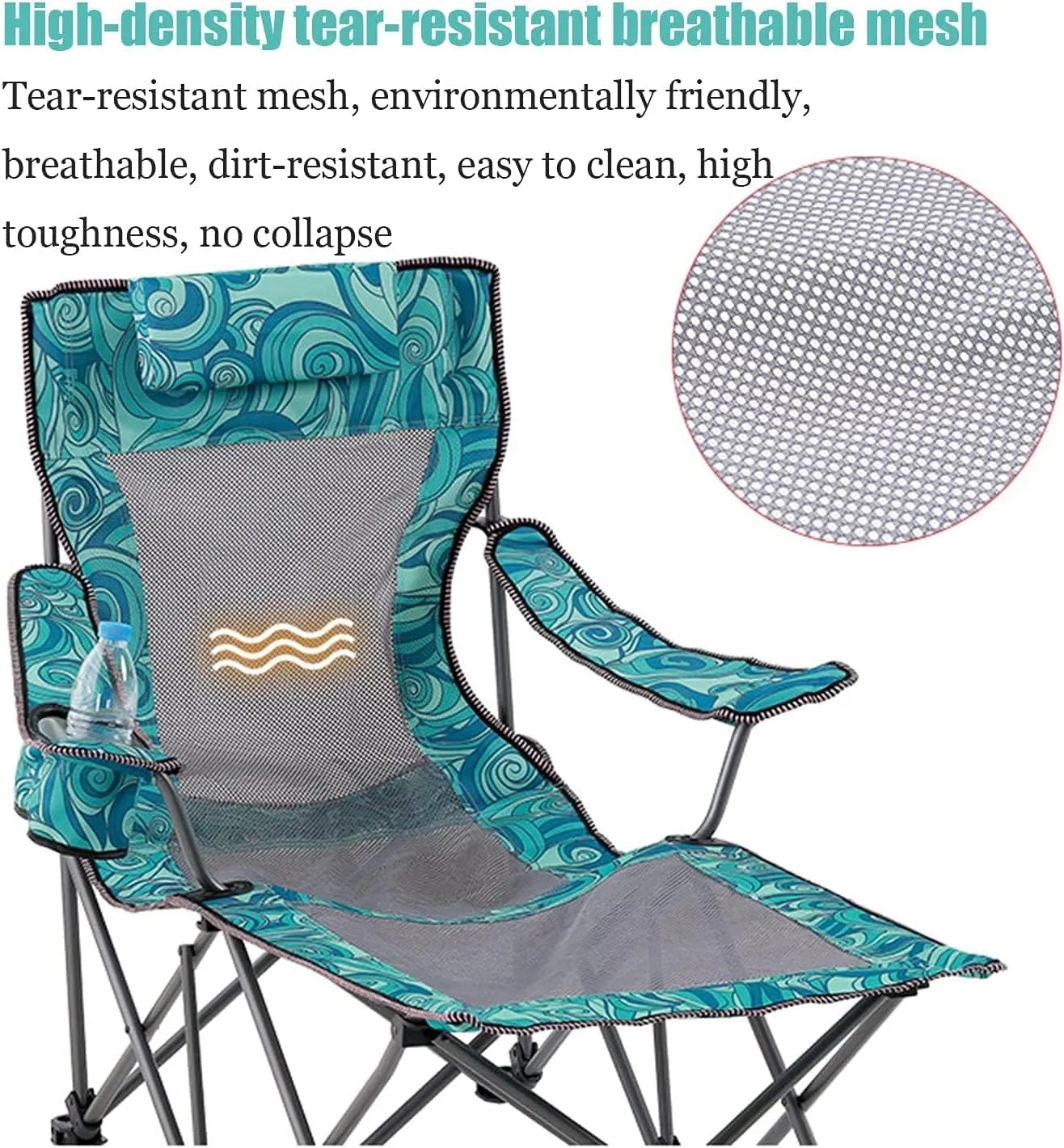 Camping Chair Outdoor Chair Foldable Chair Portable Camping Chair With Footrest Mesh Backrest Folding Reclining Lunch Break Bed Sitting Lying Dual-Purpose Beach Seat Folding Camping Chair ( Color : D
