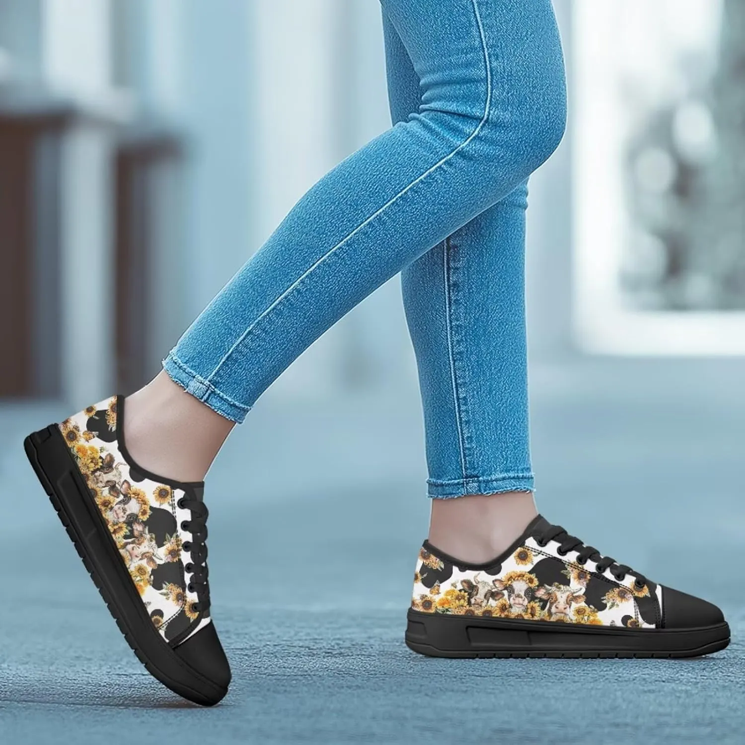 Canvas Shoes Fashion Sneakers for Women Casual Tennis Shoes with Non Slip EVA Sole Low Top Walking Footwear