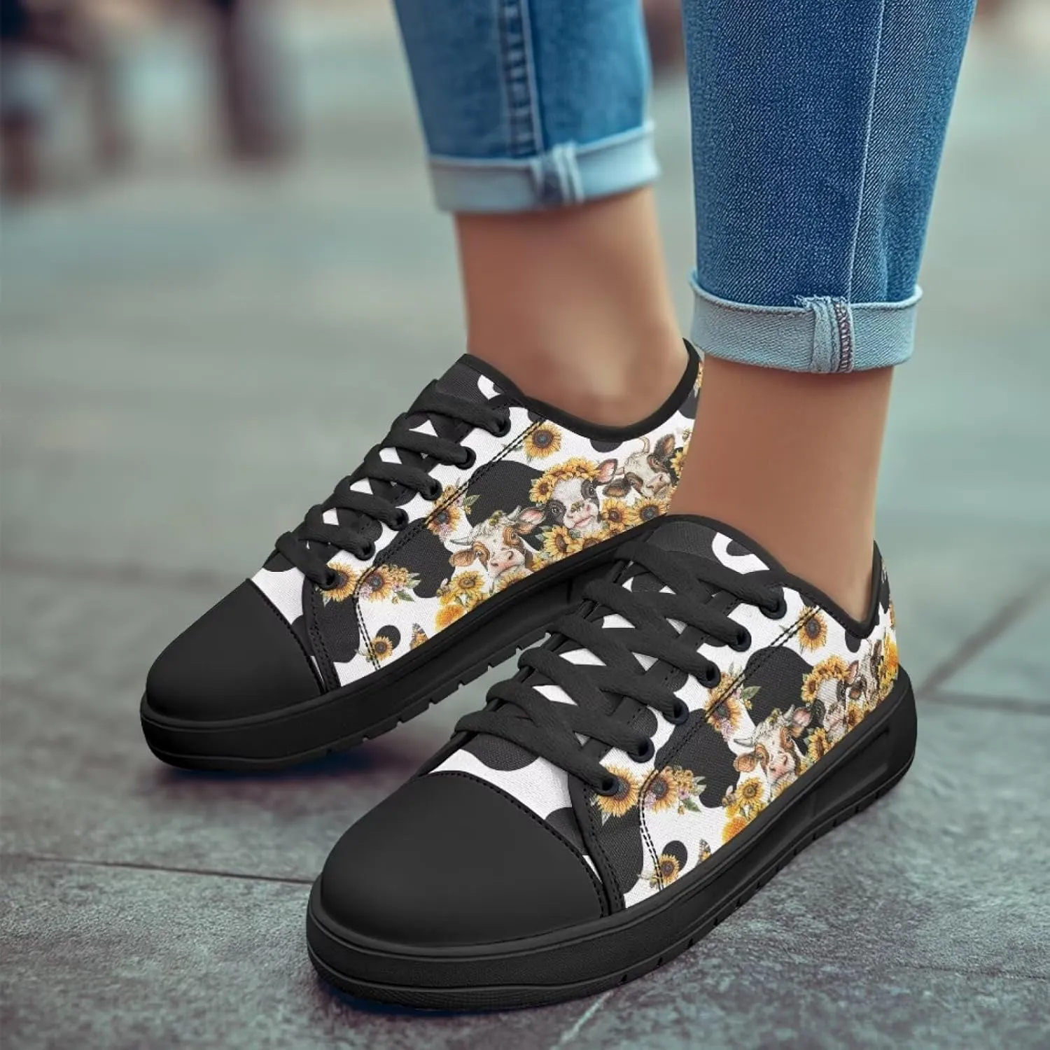 Canvas Shoes Fashion Sneakers for Women Casual Tennis Shoes with Non Slip EVA Sole Low Top Walking Footwear