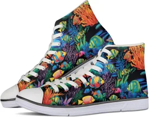 Canvas Shoes for Women High Top Sneakers for Couple Fashion Classic Lace Up Teens Girls Casual Canvas Walking Shoes